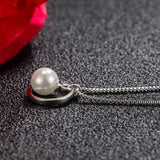 925 Sterling Silver Pearl Pendant Necklace for Women Birthday Gift