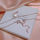Tassel Star Moon Necklace with Zircon for Women