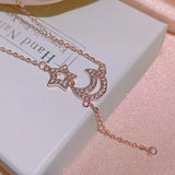 Tassel Star Moon Necklace with Zircon for Women