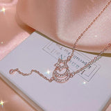 Tassel Star Moon Necklace with Zircon for Women
