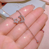 Tassel Star Moon Necklace with Zircon for Women