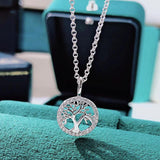S925 Silver Life Tree Necklace Female Fortune Tree Collar Chain