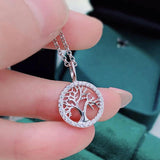 S925 Silver Life Tree Necklace Female Fortune Tree Collar Chain