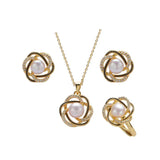 Freshwater Pearl Set: Pendant Necklace, Ring & Stud Earrings