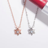 S925 Silver Single Diamond Star Necklace for Women