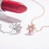 S925 Silver Single Diamond Star Necklace for Women
