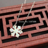 12mm Sterling Silver Snowflake Opal Necklace for Women