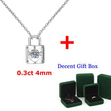 0.3CT Moissanite Necklace Sterling Silver Elegant Diamond Women's Gift