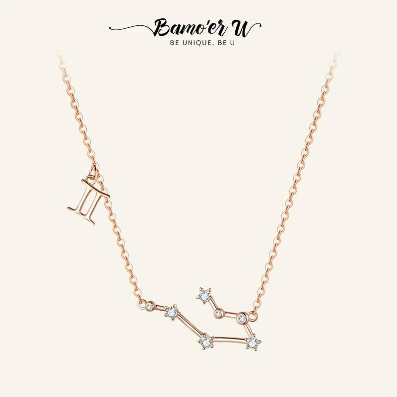 925 Silver Gemini Necklace for Girls Birthday Gift