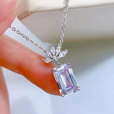 S925 Silver Necklace Diamond Pendant Clavicle Chain Birthday Gift