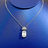 S925 Silver Necklace Diamond Pendant Clavicle Chain Birthday Gift