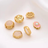 6PCS 14k Plated Flower Beading Charm Beads for Jewelry Making DIY