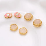 6PCS 14k Plated Flower Beading Charm Beads for Jewelry Making DIY