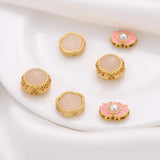 6PCS 14k Plated Flower Beading Charm Beads for Jewelry Making DIY