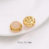 6PCS 14k Plated Flower Beading Charm Beads for Jewelry Making DIY