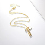 Heart MAMA Letter Pendant Necklace 925 Sterling Silver