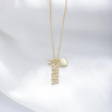 Heart MAMA Letter Pendant Necklace 925 Sterling Silver