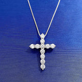 S925 Silver Cross Zircon Pendant Necklace