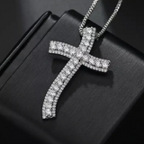 925 Silver Bible Jesus Cross Pendant Necklace Women Crucifix Charm