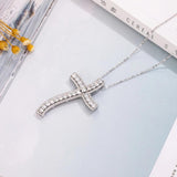 925 Silver Bible Jesus Cross Pendant Necklace Women Crucifix Charm