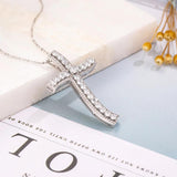 925 Silver Bible Jesus Cross Pendant Necklace Women Crucifix Charm