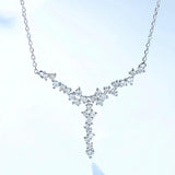 Geometric Flower Cluster Necklace Female Jewelry Zircon Girls Gift Party