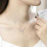Geometric Flower Cluster Necklace Female Jewelry Zircon Girls Gift Party