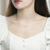 Geometric Flower Cluster Necklace Female Jewelry Zircon Girls Gift Party
