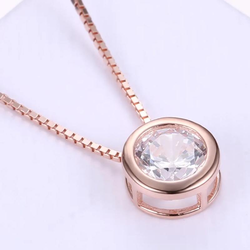925 Silver Necklace Crystal Pendant Boutique Necklace