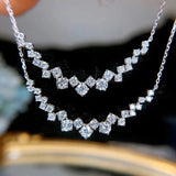 Diamond Smile Necklace Female Collar Chain Jewelry Zircon Girl Gift