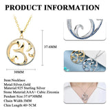 Wave CZ Necklace 925 Sterling Silver Chain Dolphin Tail Fin Necklaces