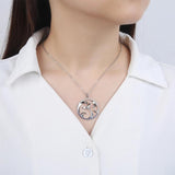 Wave CZ Necklace 925 Sterling Silver Chain Dolphin Tail Fin Necklaces