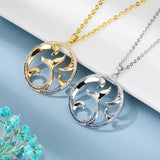 Wave CZ Necklace 925 Sterling Silver Chain Dolphin Tail Fin Necklaces