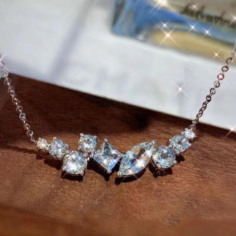 Diamond Necklace Elegant Zircon Girl Gift Party