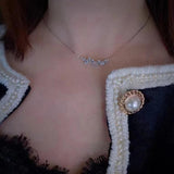 Diamond Necklace Elegant Zircon Girl Gift Party