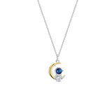 925 Silver Astronaut Moon Pendant Chain Necklace for Couple Gift