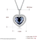 925 Silver Heart Necklace with Crystals
