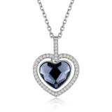 925 Silver Heart Necklace with Crystals