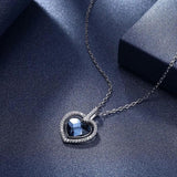 925 Silver Heart Necklace with Crystals