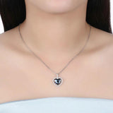 925 Silver Heart Necklace with Crystals