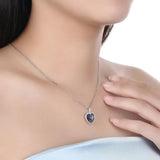 925 Silver Heart Necklace with Crystals