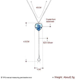 Crystal Heart Pearl Pendants Necklaces 925 Silver Wedding Jewelry