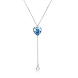Crystal Heart Pearl Pendants Necklaces 925 Silver Wedding Jewelry