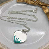 Sterling Silver Graffiti Heart Necklace Women Jewelry
