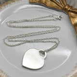 Sterling Silver Graffiti Heart Necklace Women Jewelry