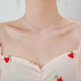 925 Sterling Silver Double-Layer Love Necklace for Modern Women