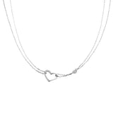 925 Sterling Silver Double-Layer Love Necklace for Modern Women