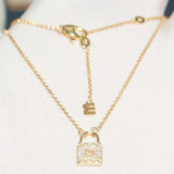 S925 Heart-Shaped Lock Necklace Crystal Diamond