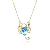 S925 Silver Scorpion Pendant Necklace with Austrian Crystal