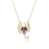S925 Silver Scorpion Pendant Necklace with Austrian Crystal